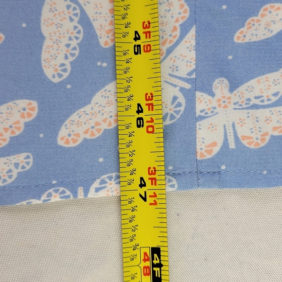 Loft Midi Dress Size 8 Blue Dragonflies Cap Sleeve 12 Inch Slit Back Zip Viscose - Picture 8 of 11